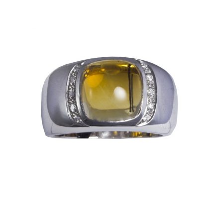 anello Recarlo con topazio citrino A446/B