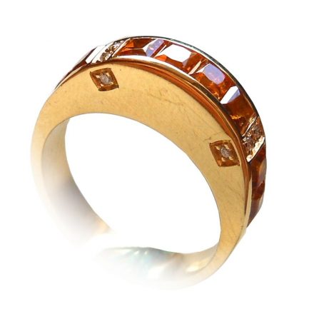 anello Chimento in oro, brillanti e quarzo citrino