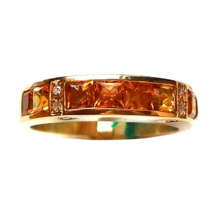 anello Chimento in oro, brillanti e quarzo citrino