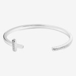 BRACCIALE PIANEGONDA RIGIDO CON TOPAZI BIANCHI AETERNUM PAE11